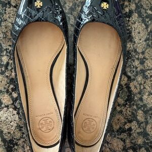 Tory Burch Black Patent Leather Flats